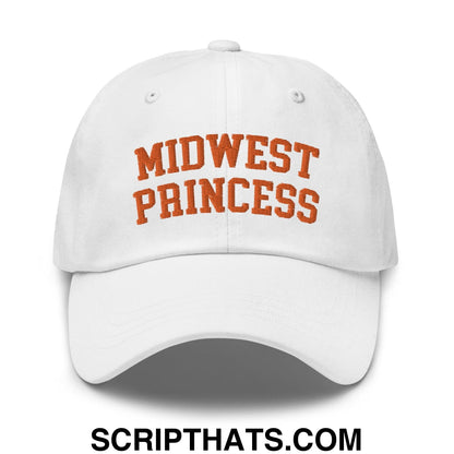 Midwest Princess Varsity Letterman Dad Hat Orange White