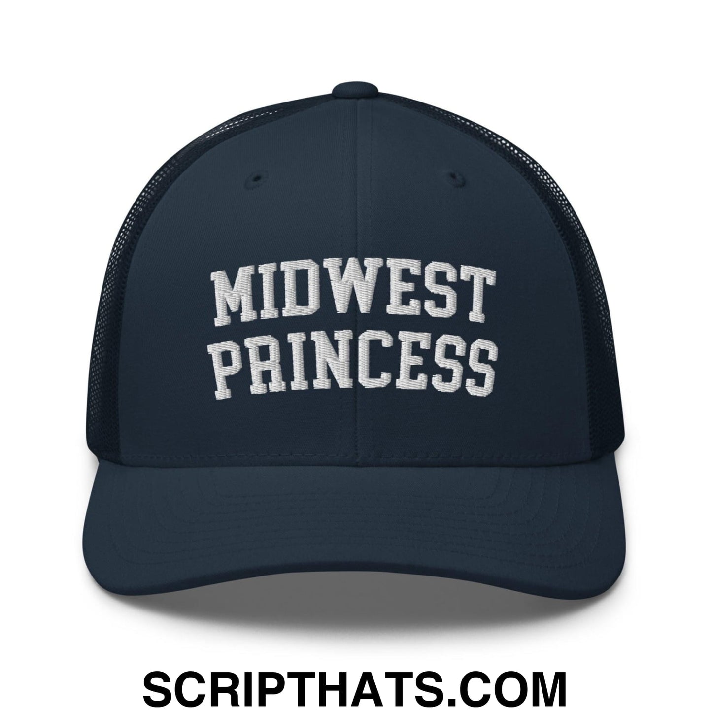 Midwest Princess Varsity Letterman Retro Trucker Hat Navy