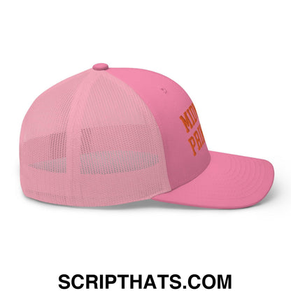 Midwest Princess Varsity Letterman Retro Trucker Hat Orange Pink