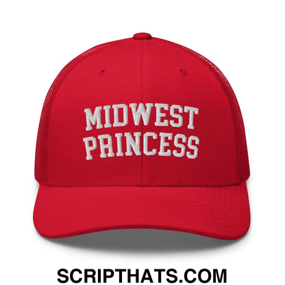 Midwest Princess Varsity Letterman Retro Trucker Hat Red