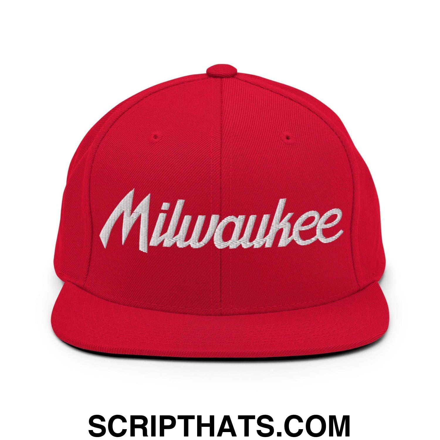 Milwaukee Script Snapback Hat Red