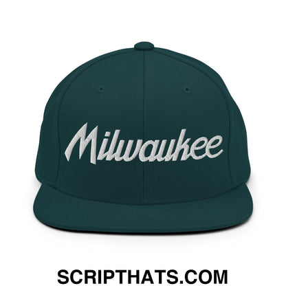 Milwaukee Script Snapback Hat Spruce