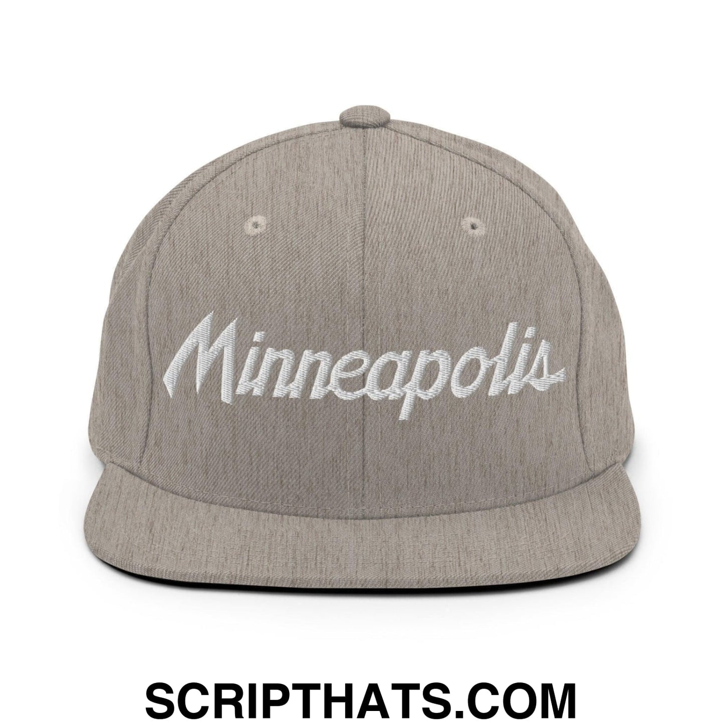 Minneapolis Script Snapback Hat Heather Grey