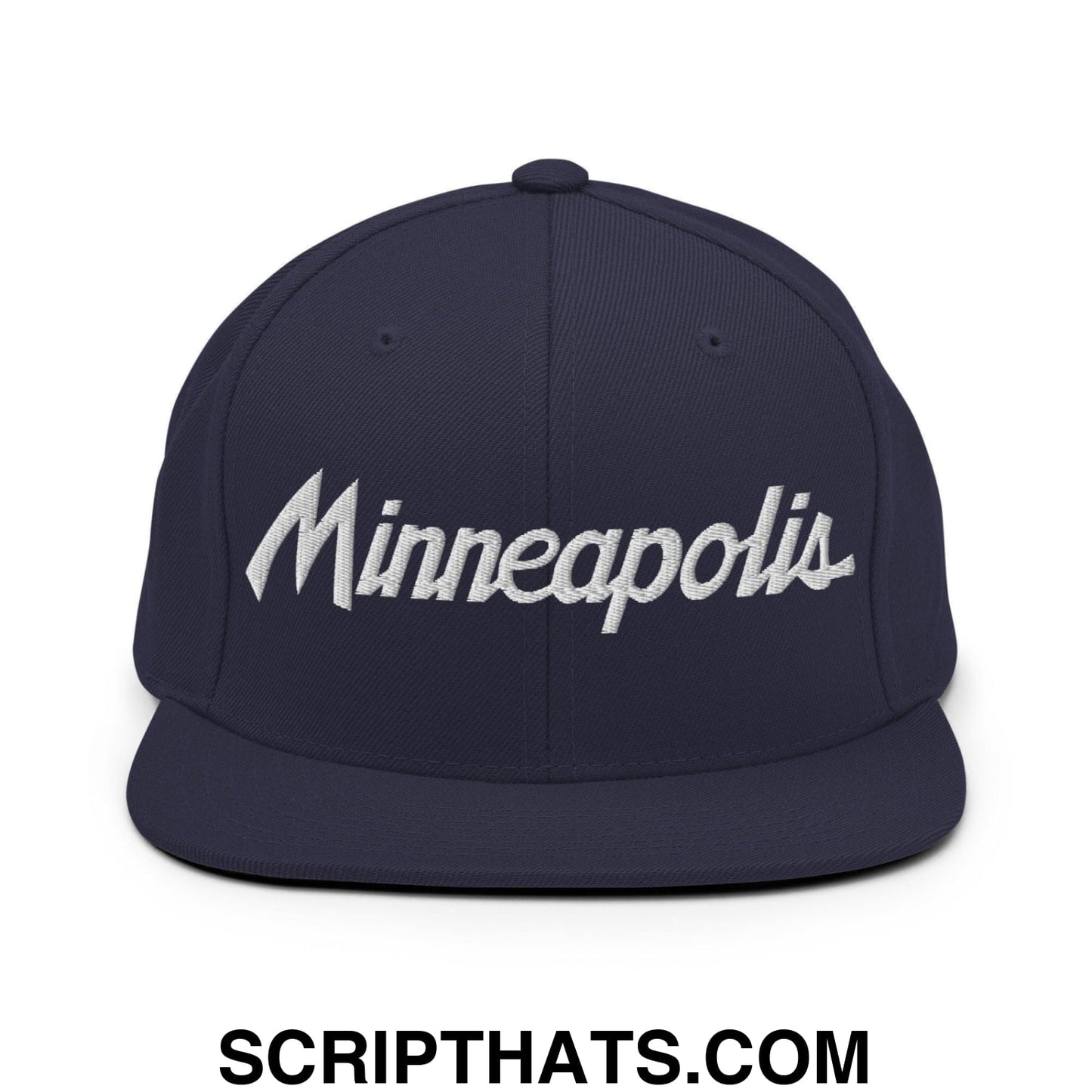 Minneapolis Script Snapback Hat Navy