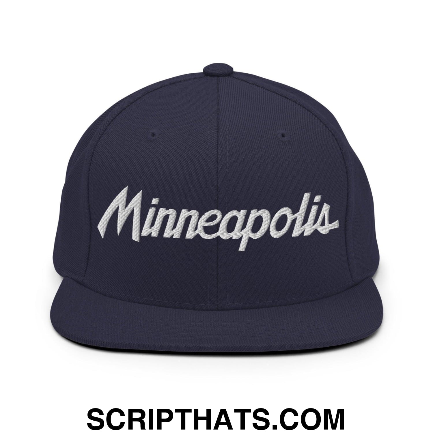 Minneapolis Script Snapback Hat Navy