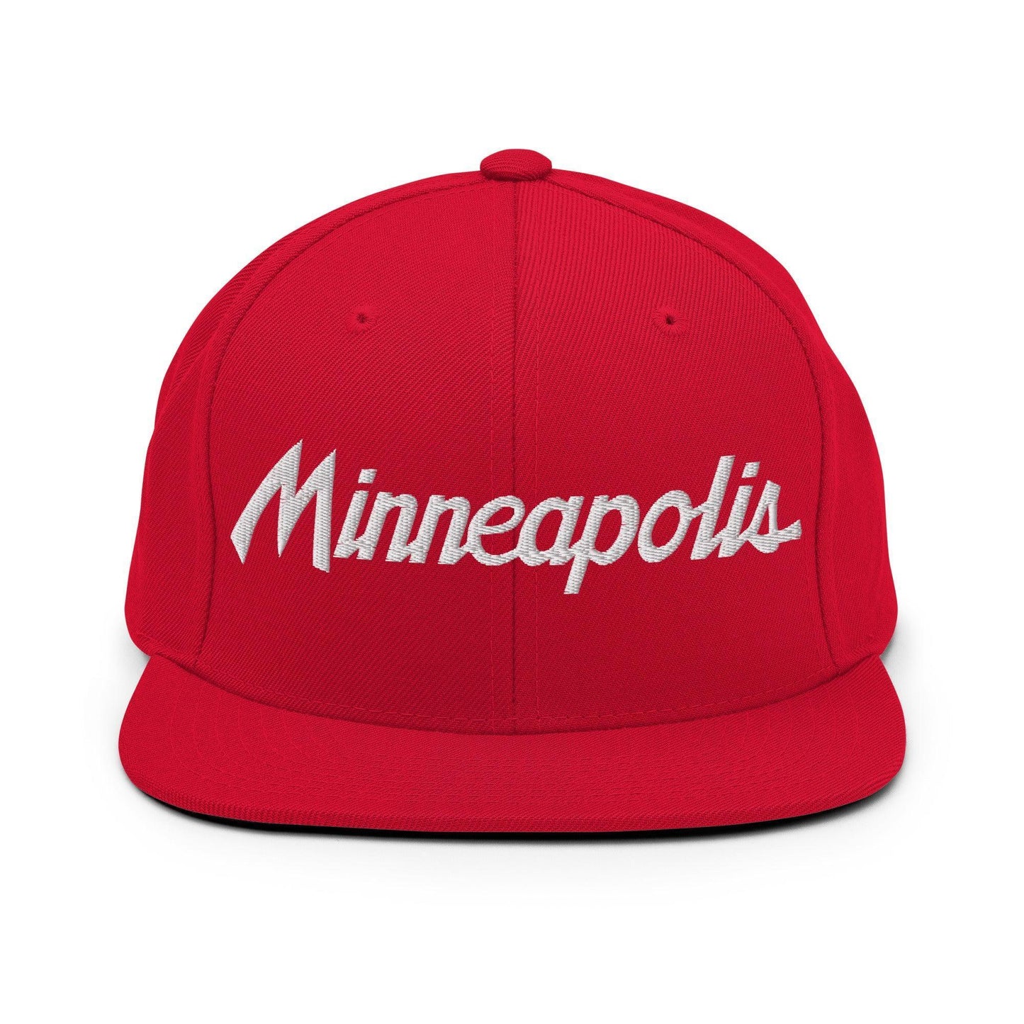 Minneapolis Script Snapback Hat Red