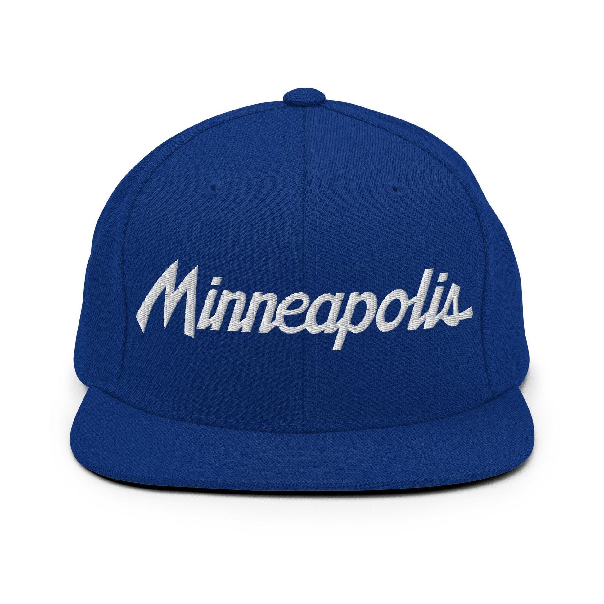 Minneapolis Script Snapback Hat Royal Blue