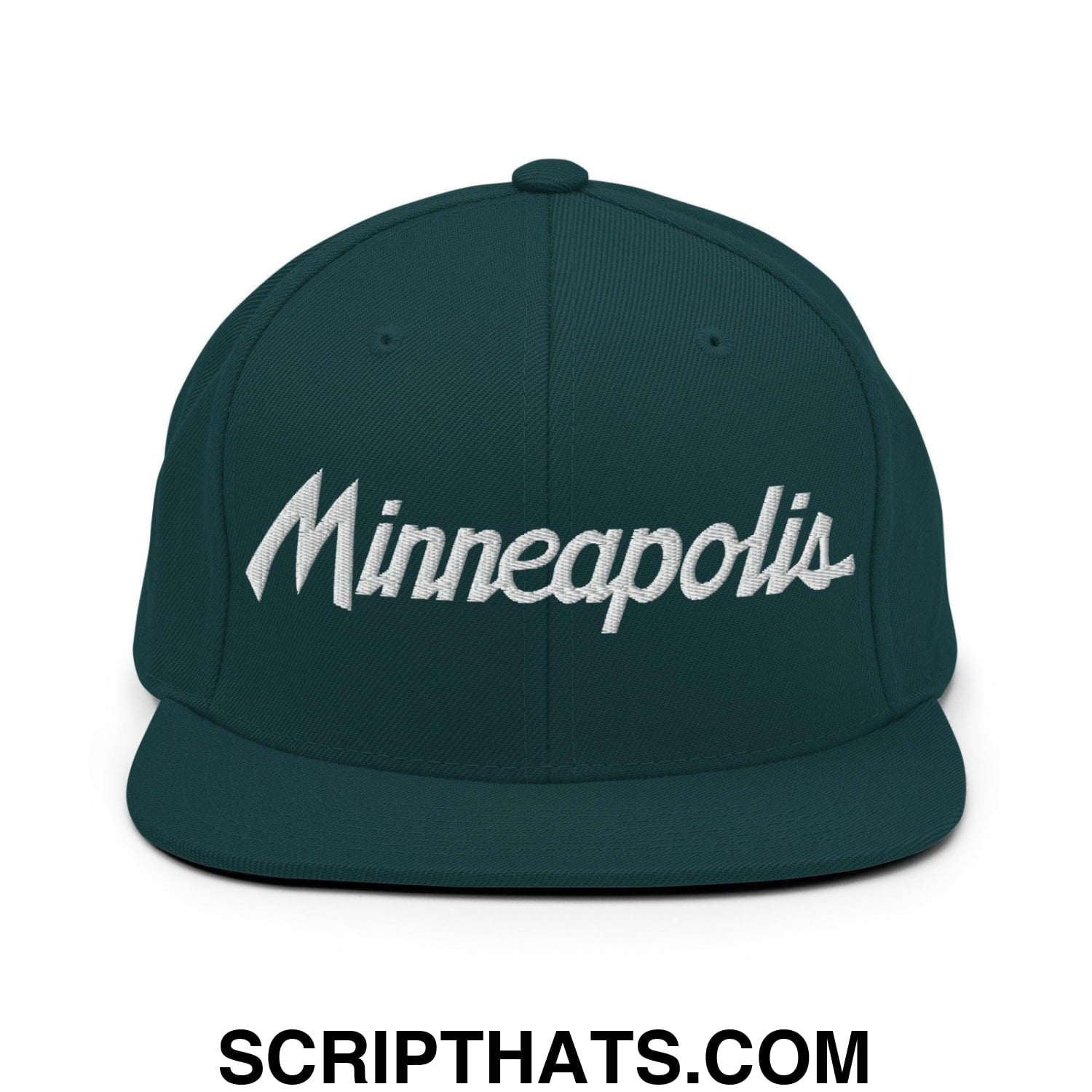 Minneapolis Script Snapback Hat Spruce