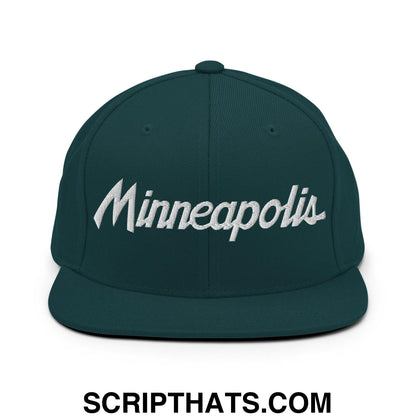 Minneapolis Script Snapback Hat Spruce