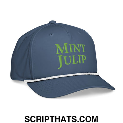 Mint Julip Embroidered Classic Rope Hat Light Blue White