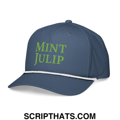 Mint Julip Embroidered Classic Rope Hat Light Blue White