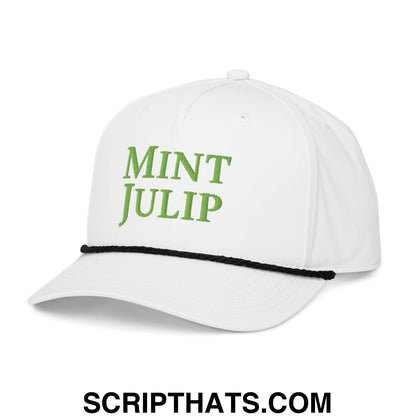 Mint Julip Embroidered Classic Rope Hat White Black