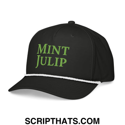 Mint Julip Embroidered Classic Rope Hat Black White
