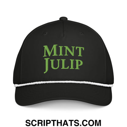Mint Julip Embroidered Classic Rope Hat Black White