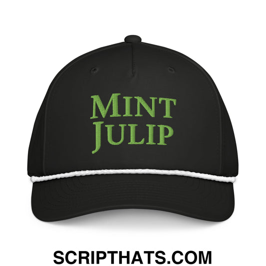 Mint Julip Embroidered Classic Rope Hat Black White