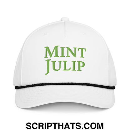 Mint Julip Embroidered Classic Rope Hat White Black