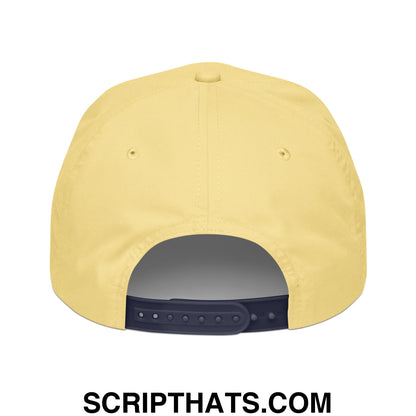 Mint Julip Embroidered Retro Rope Hat Yellow Navy