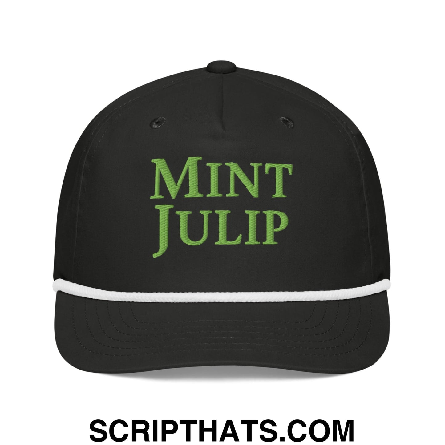 Mint Julip Embroidered Retro Rope Hat Black White