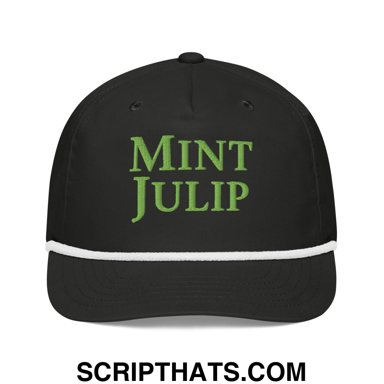Mint Julip Embroidered Retro Rope Hat Black White