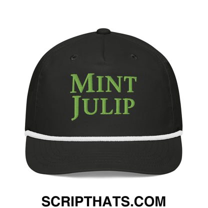 Mint Julip Embroidered Retro Rope Hat Black White