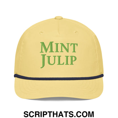 Mint Julip Embroidered Retro Rope Hat Yellow Navy