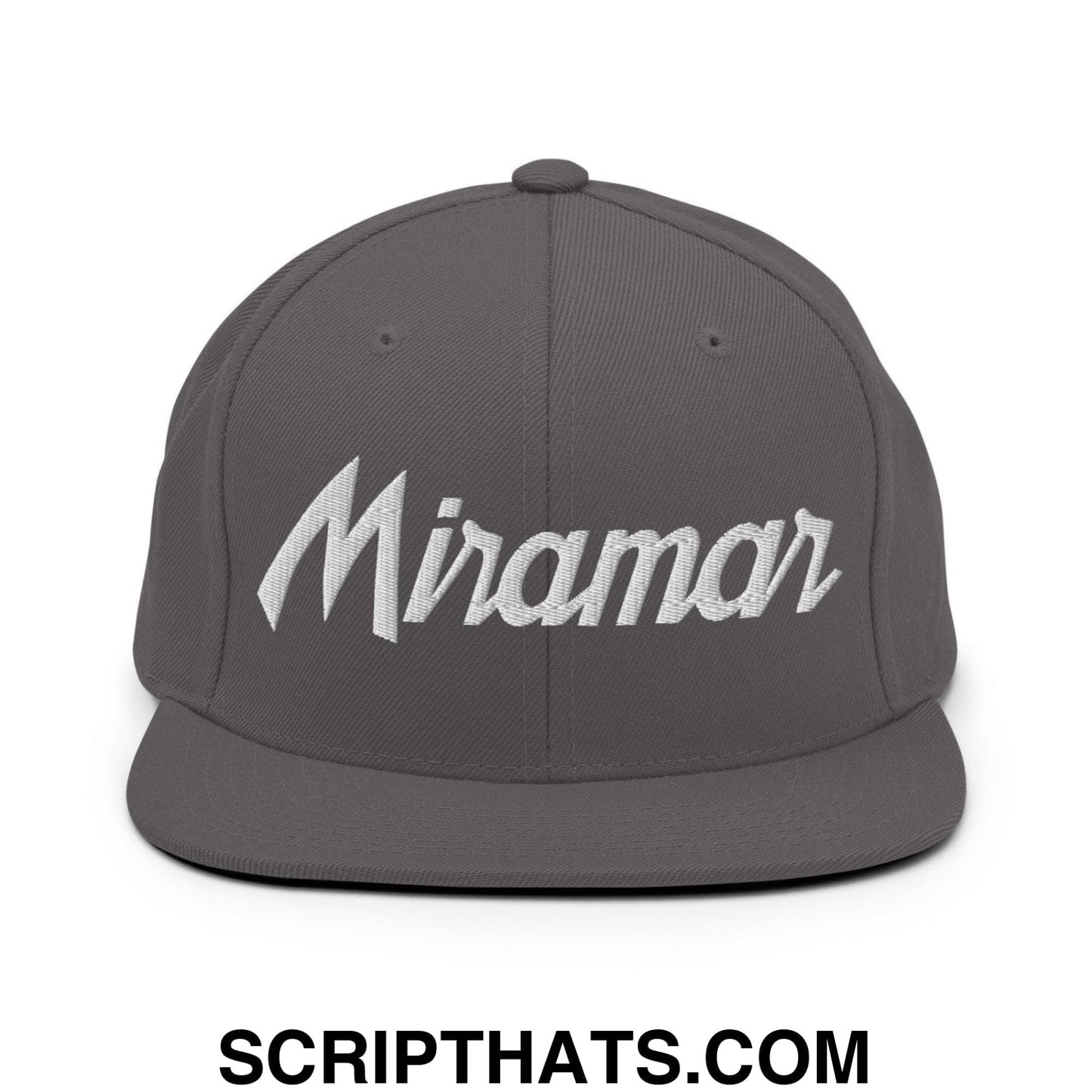 Miramar Script Snapback Hat Dark Grey