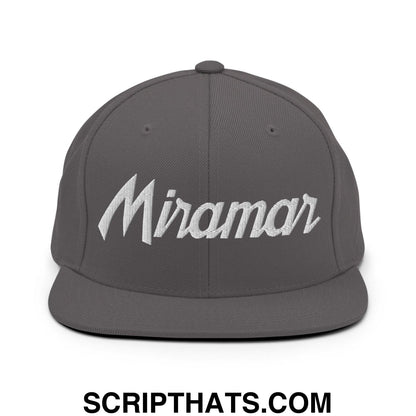 Miramar Script Snapback Hat Dark Grey