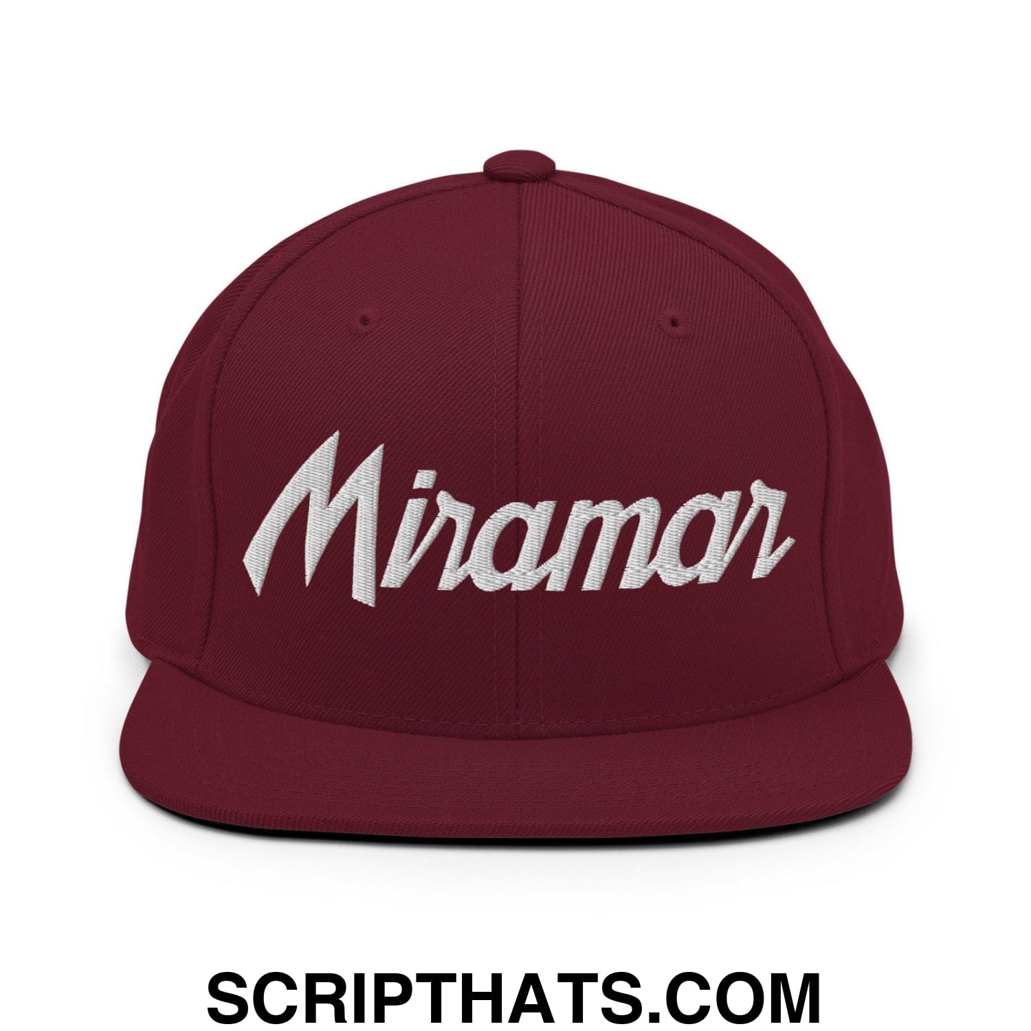 Miramar Script Snapback Hat Maroon