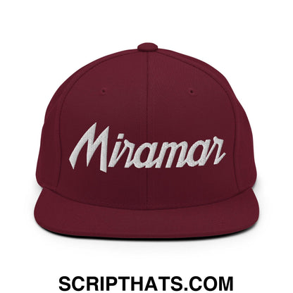 Miramar Script Snapback Hat Maroon