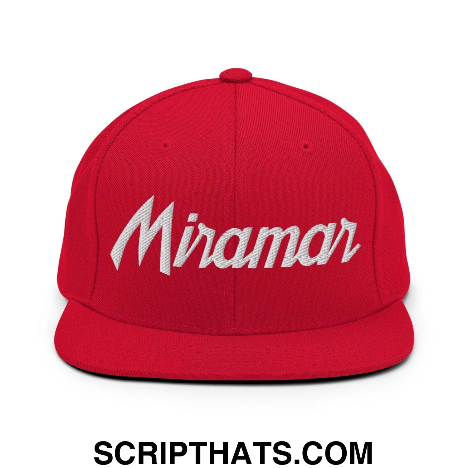 Miramar Script Snapback Hat Red