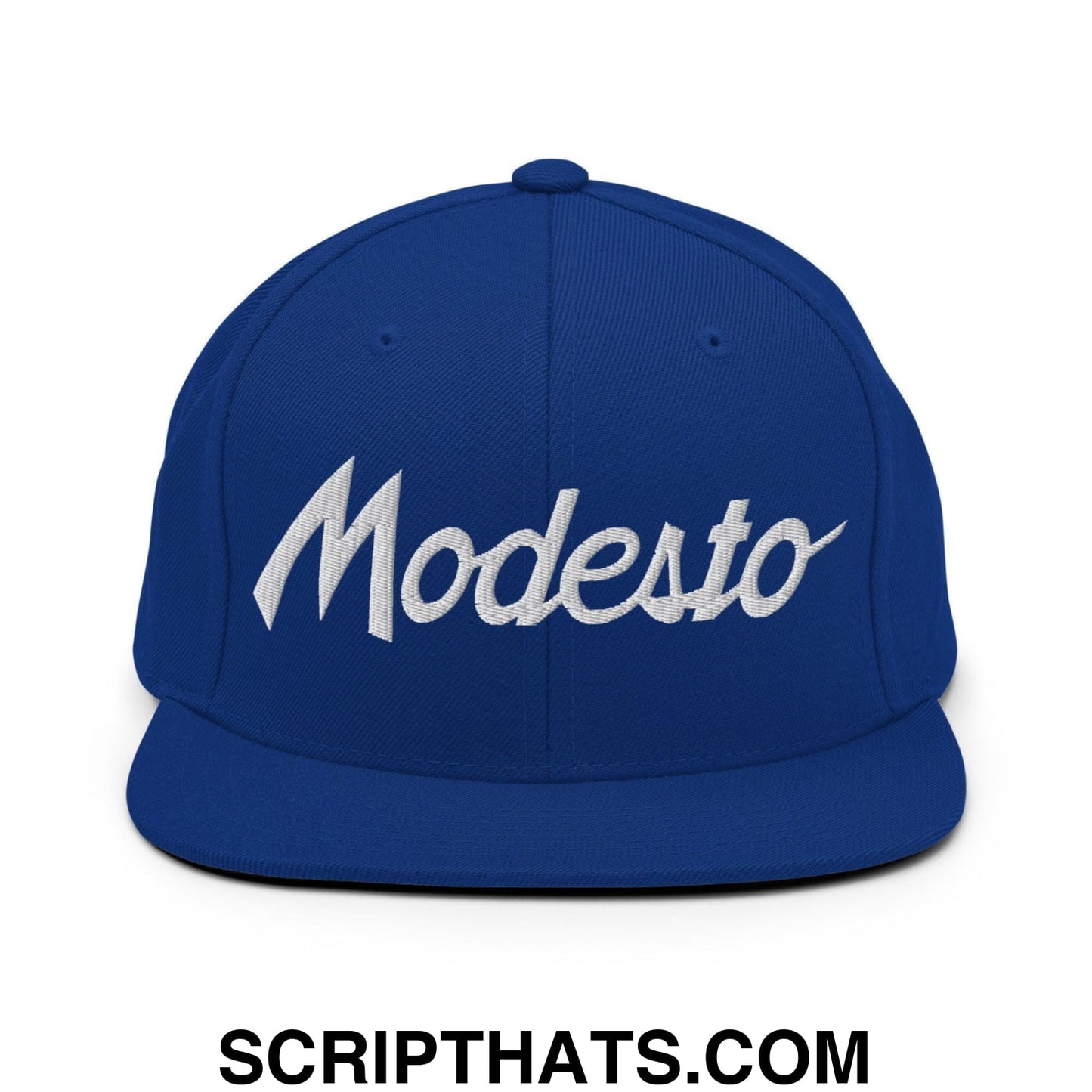 Modesto Script Snapback Hat Royal Blue