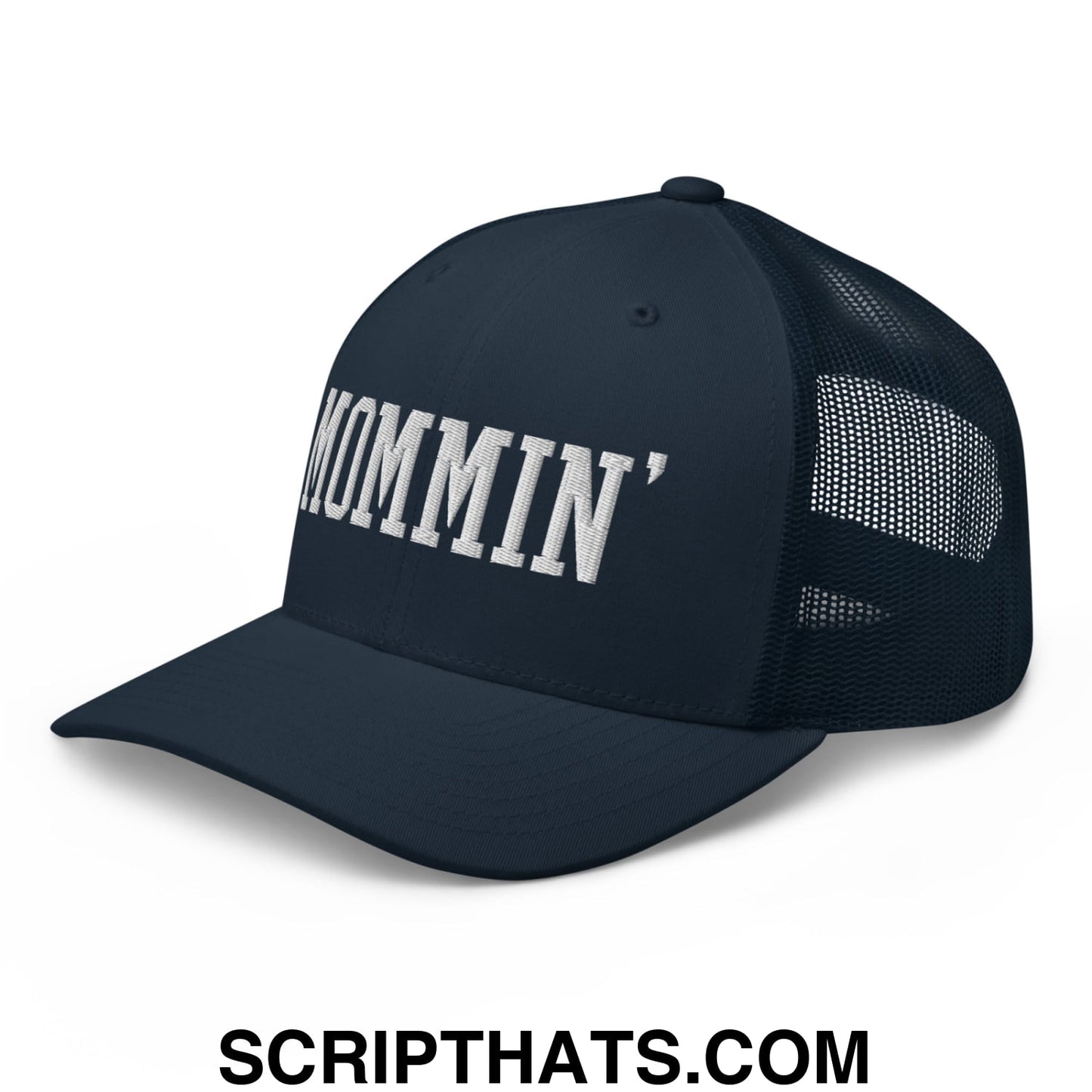 Mommin' Embroidered Mesh Trucker Hat Navy
