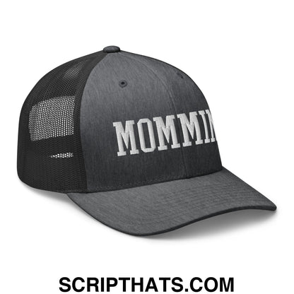 Mommin' Embroidered Mesh Trucker Hat Dark Heather Gray