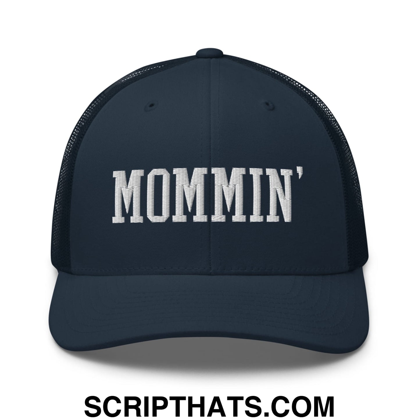 Mommin' Embroidered Mesh Trucker Hat Navy