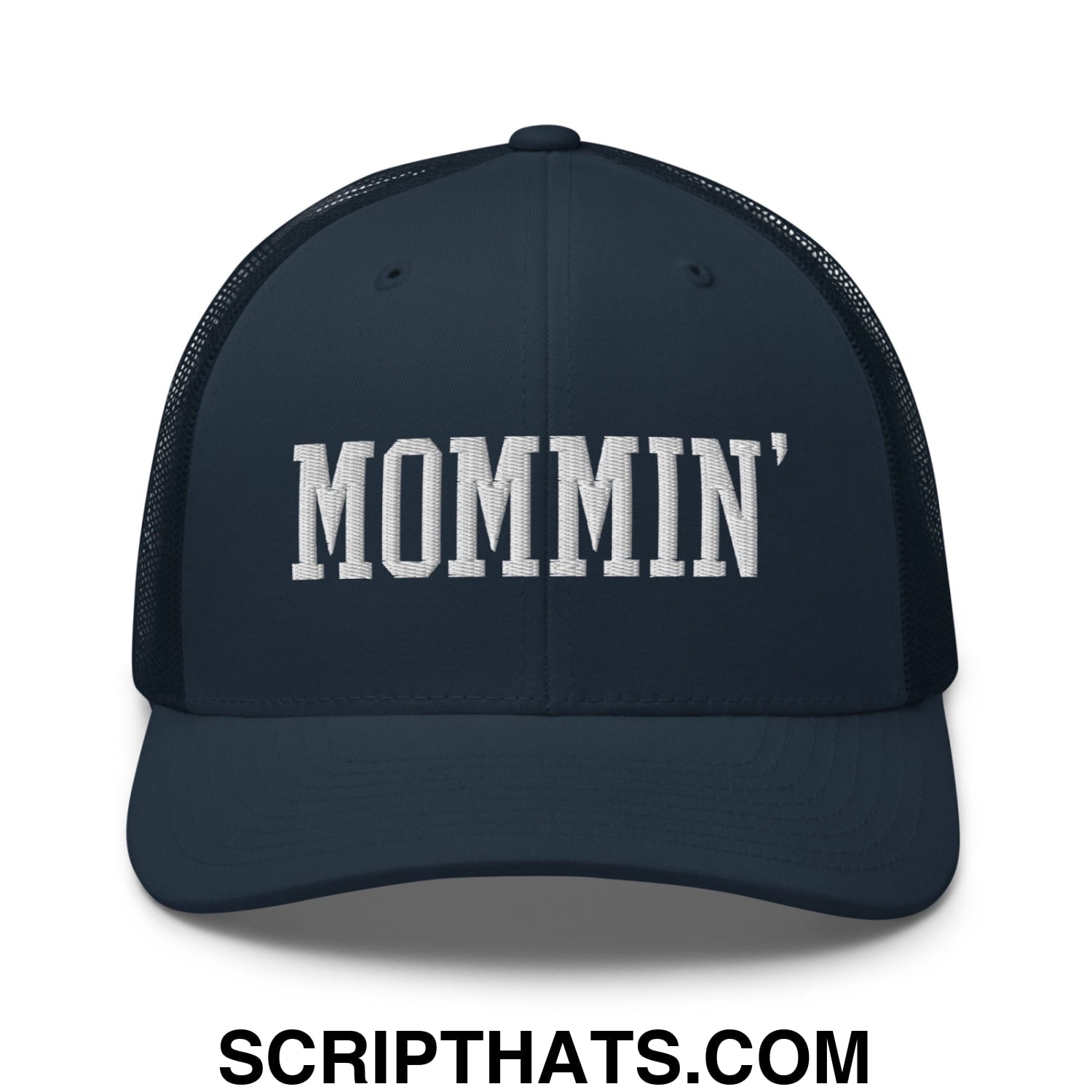 Mommin' Embroidered Mesh Trucker Hat Navy