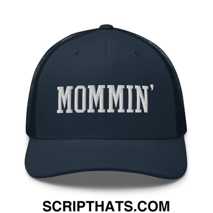 Mommin' Embroidered Mesh Trucker Hat Navy