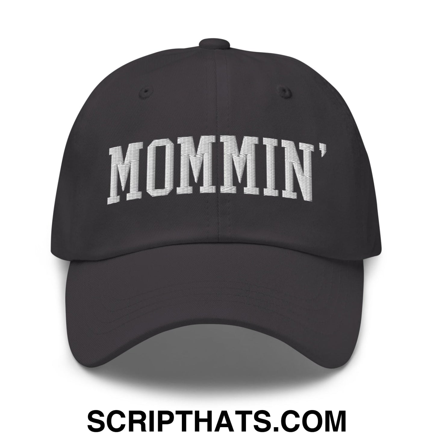 Mommin' Embroidered Unstructured Dad Hat Dark Grey