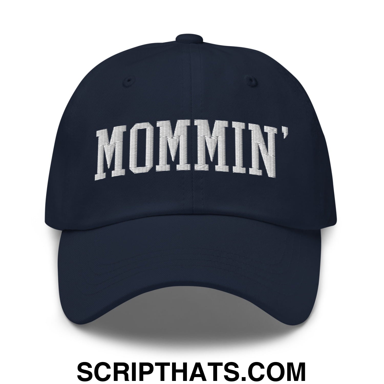 Mommin' Embroidered Unstructured Dad Hat Navy
