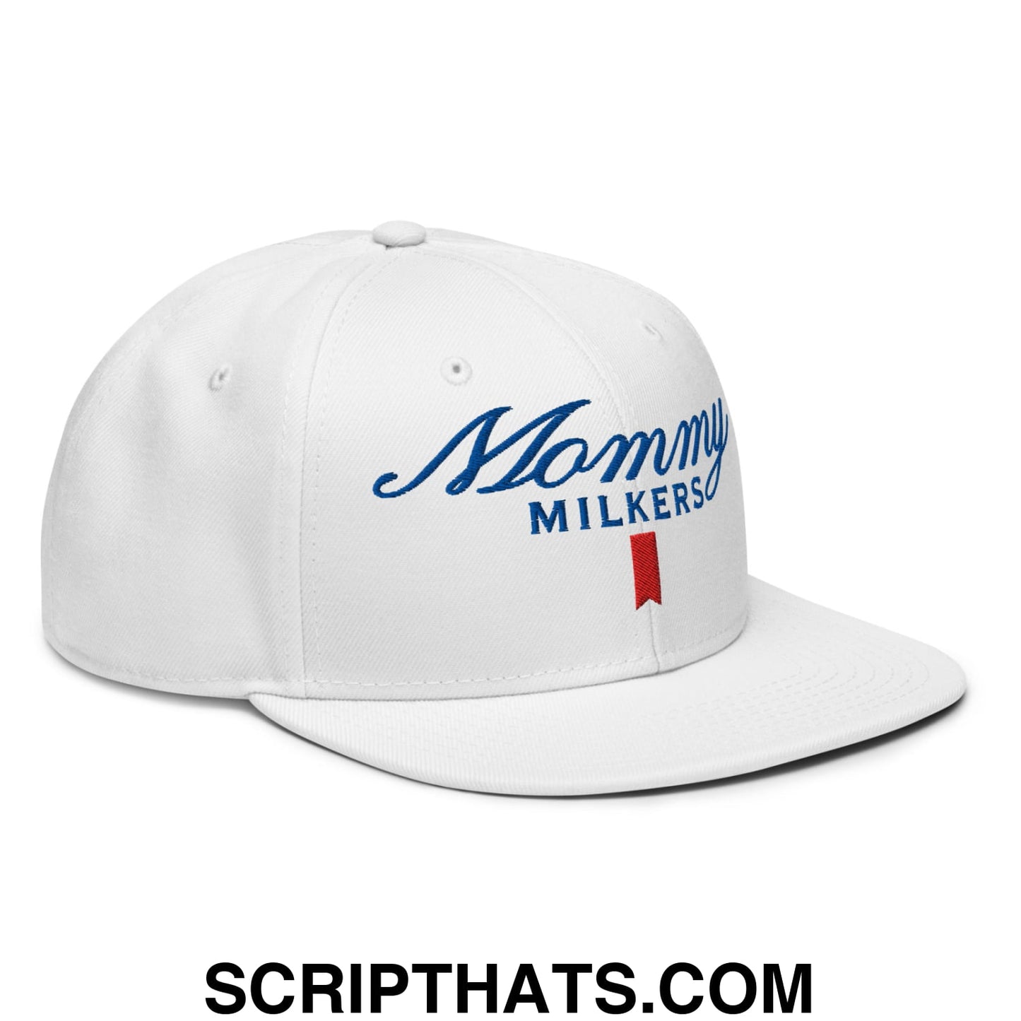 Mommy Milkers Embroidered Flat Brim Bill Snapback Hat Default Title