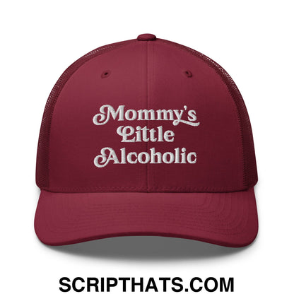 Mommy's Little Alcoholic Embroidered Mesh Trucker Hat Cranberry