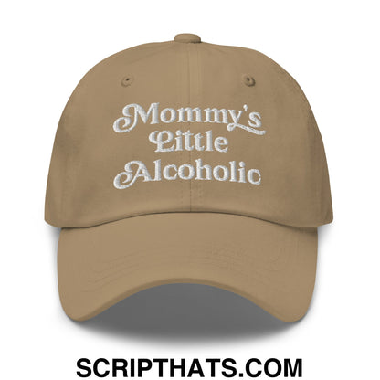 Mommy's Little Alcoholic Embroidered Unstructured Dad Hat Khaki