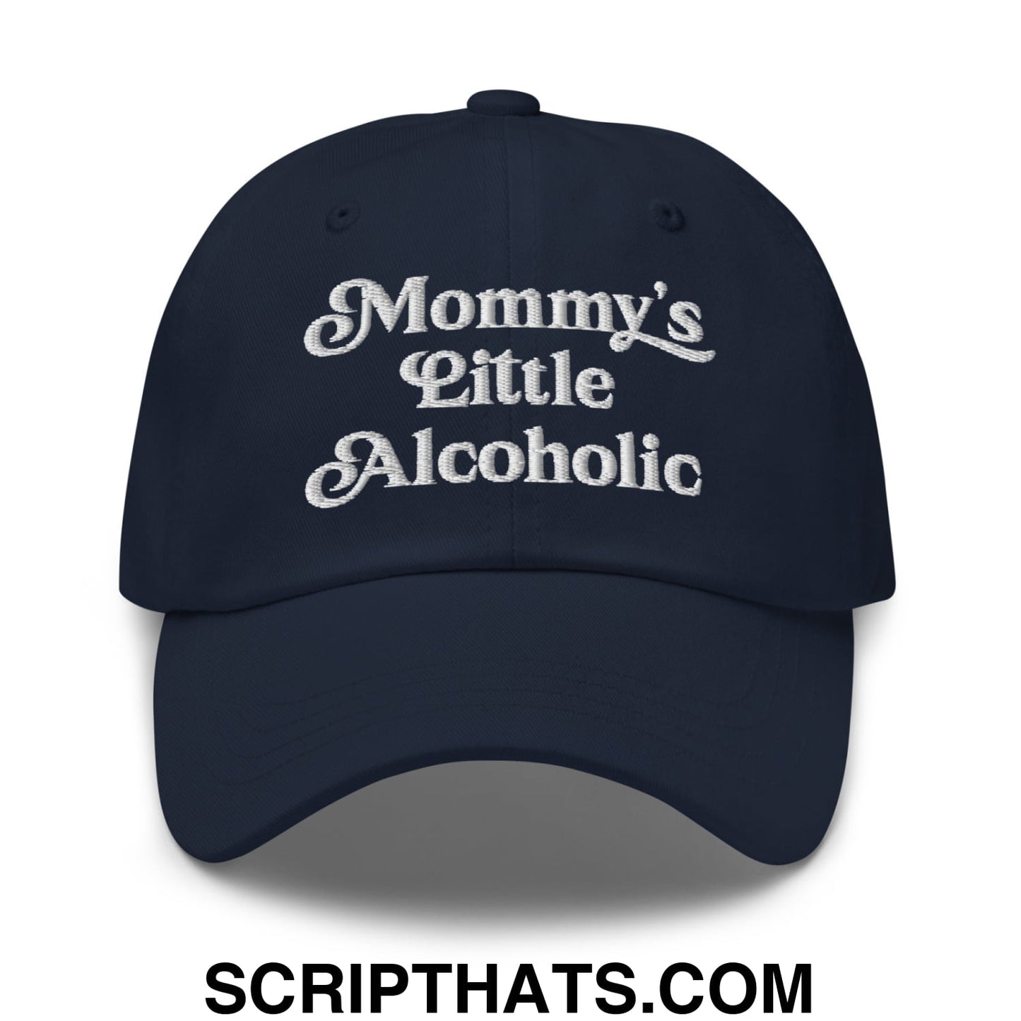 Mommy's Little Alcoholic Embroidered Unstructured Dad Hat Navy