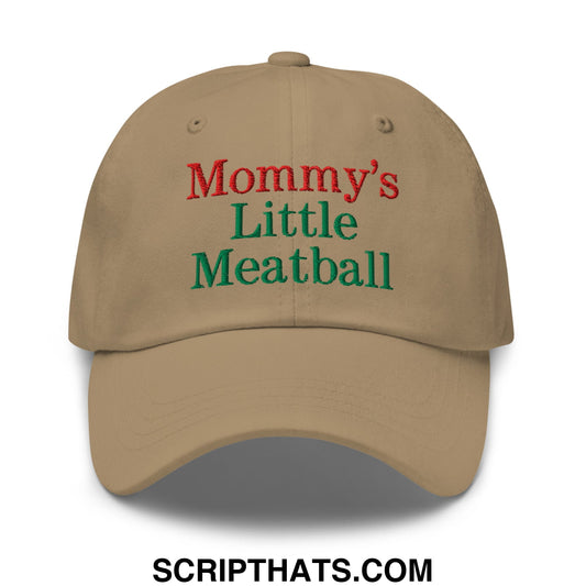 Mommy's Little Meatball Embroidered Unstructured Dad Hat Khaki
