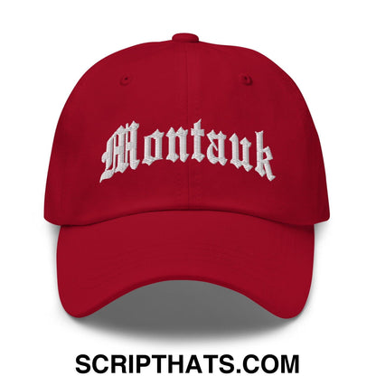 Montauk II OG Old English Dad Hat Cranberry