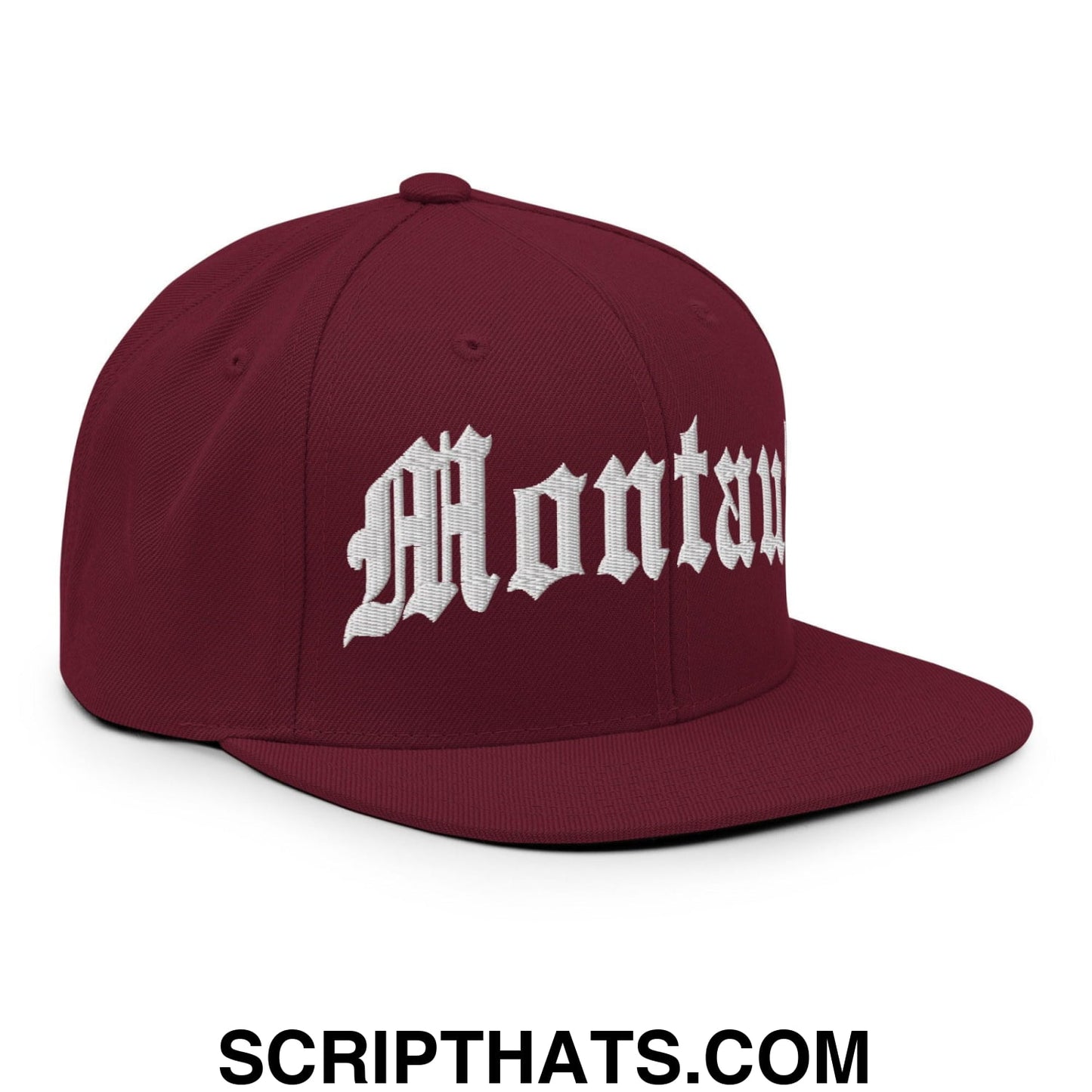 Montauk II OG Old English Snapback Hat Maroon