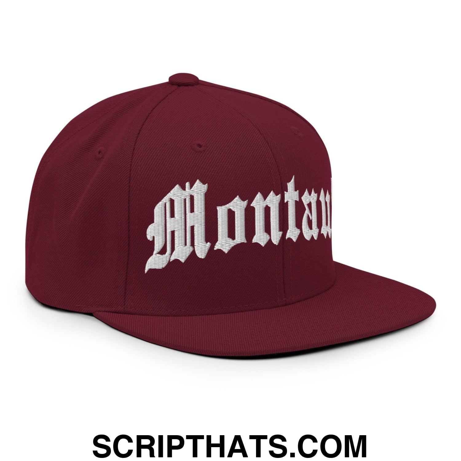 Montauk II OG Old English Snapback Hat Maroon