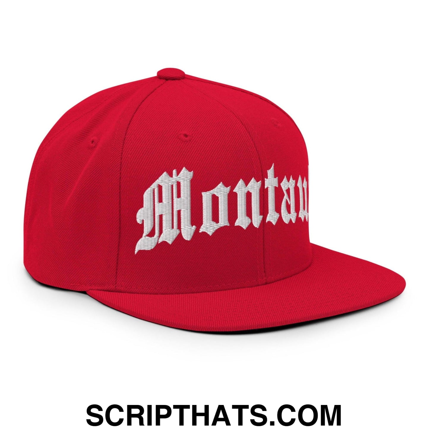 Montauk II OG Old English Snapback Hat Red