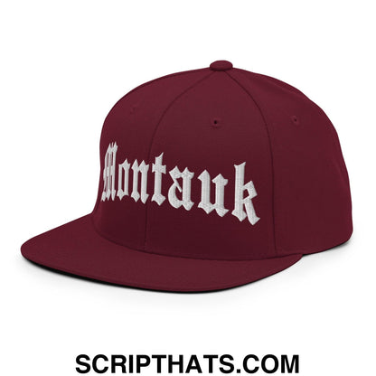 Montauk II OG Old English Snapback Hat Maroon