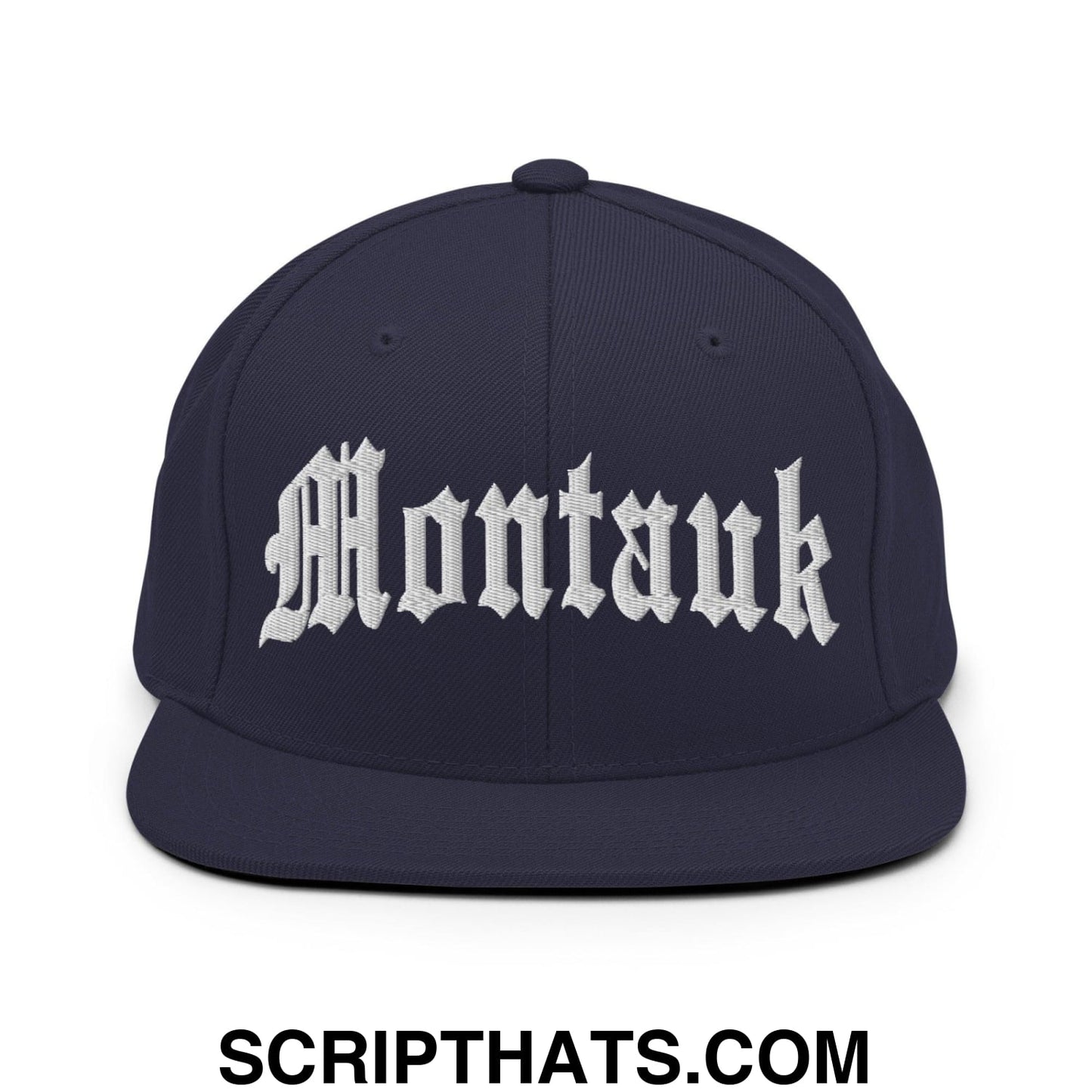 Montauk II OG Old English Snapback Hat Navy