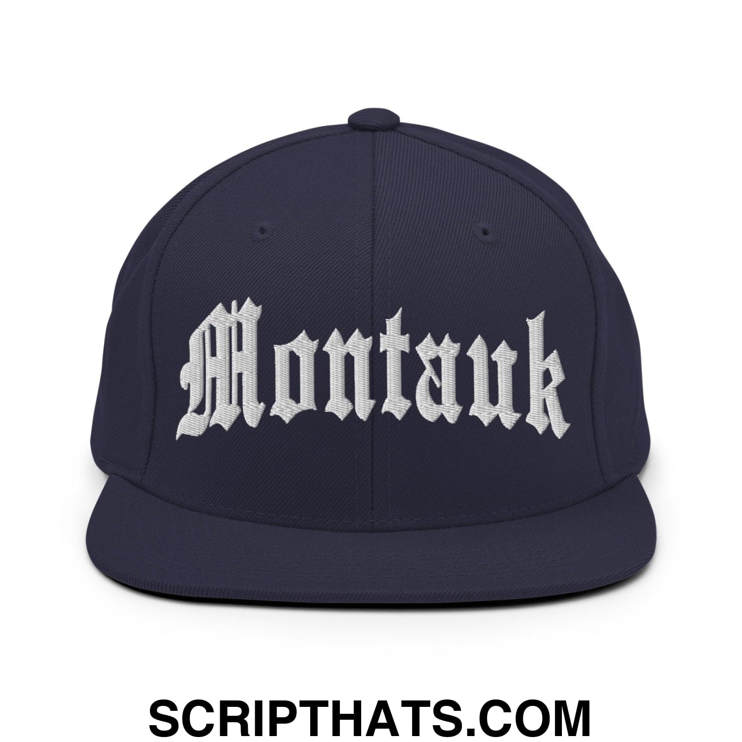 Montauk II OG Old English Snapback Hat Navy